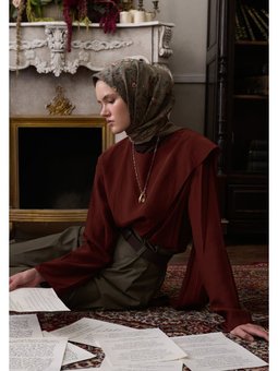 Leana Desen Pamuklu Viskon Vizon Eşarp