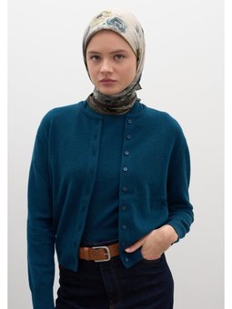 Marıelle Desen Pamuklu Viskon Haki Eşarp