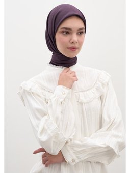 Pamuk Viskon Eşarp Patlıcan Moru