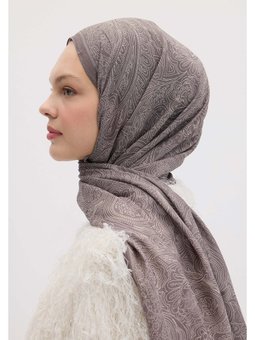 Reına Desen Şal Metalik Gri