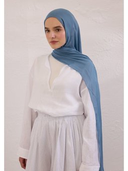 Soft Viskon Kot Mavi Şal