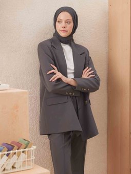 Vual Crash Metalik Gri Şal