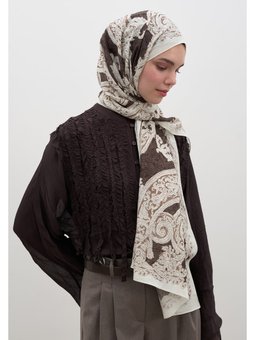 Wıld Paısley Desen Şal Çikolata Kahve
