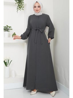 Gizli Patlı Kuşaklı Ferace Antrasit