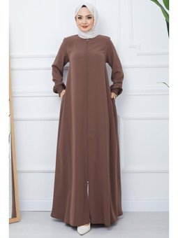 Kolları Gipe Detaylı Mevlana Kahverengi Ferace