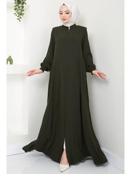 Parçalı Battal Beden Mevlana Haki Ferace