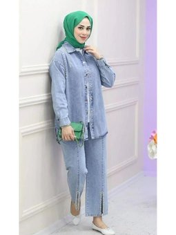 Ceket Pantolon İkili Kot Takım