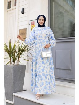 Düğmeli Desenli Vizyon Modal Elbise