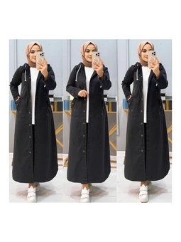 Kapüşonlu Düğmeli Denim Kot Kap