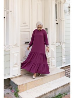 Kat Kat Ribanalı Fuşya  elbise