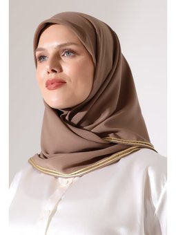 Biyeli Bürümcük Düz Şifon Vizon Eşarp