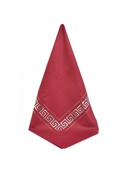 Pano Desenli Varaklı Kırmızı Örtü