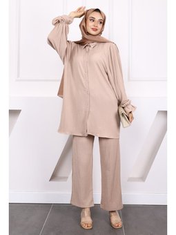 Bej Kol Detaylı Bürümcük Takım