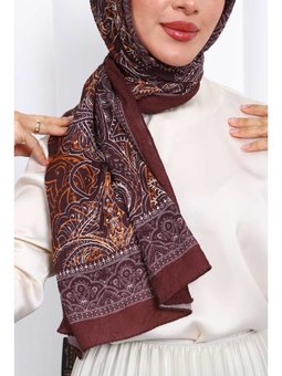 Bordo Desenli Kraş Şal