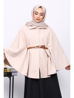 Krem Kemerli Kaşe Panço