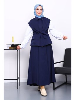 Lacivert Cepli Yelek Etekli Bondit Takım