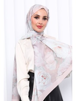 Pudra Desenli Soft Dijital Şal