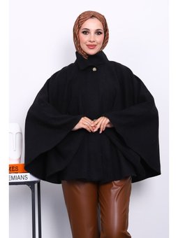 Siyah Hakim Yaka Bel Kemerli Panço