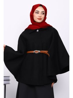 Siyah Kemerli Kaşe Panço