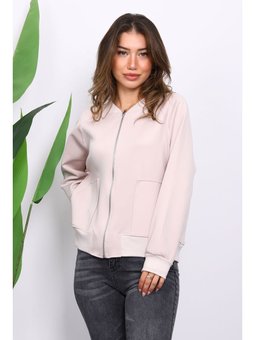 Taş Fermuarlı Scuba Kısa Ceket