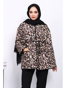 Vizon Desenli Çıtçıtlı Ceket