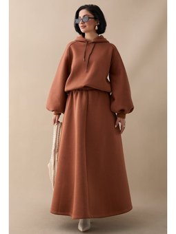 Balon Kol Sweat Etekli Camel Takım