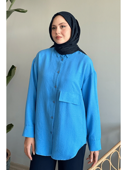 Tek Cepli Mavi Salaş Gömlek
