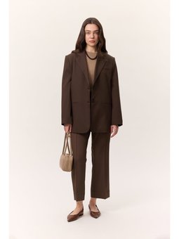 Çima Dikişli Kumaş Kahverengi Pantolon