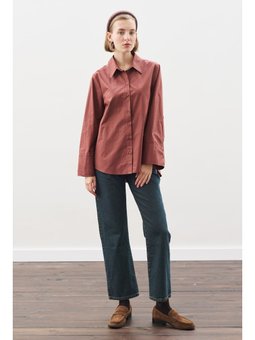 Geniş Manşetli Klasik Tarçın Gömlek Kabuğu