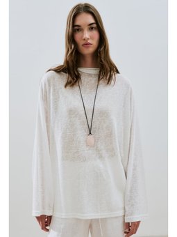 Keten Karışımlı Ekru Bluz