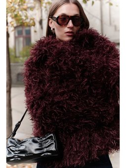 Mara Kürk Bordo Ceket