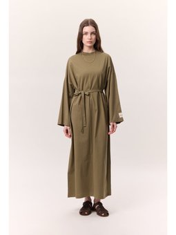 Oversıze Uzun Rahat Haki Elbise