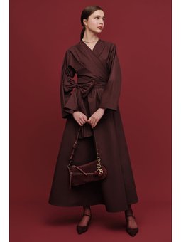 Volanlı Premıum Bordo Etek