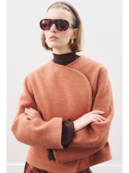 Yünlü Kısa Kiremit Ceket