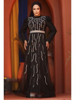 Boncuk İşlemeli Siyah 51912s