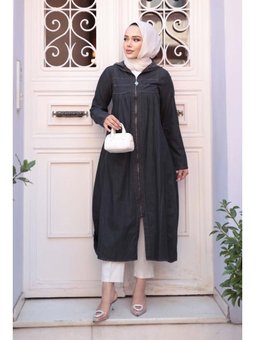 Fermuarlı Siyah Kot Kap 7103s