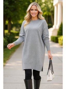 Gri Triko Kazak Tunik 17203gr2