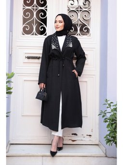 İnci Detaylı Siyah Kap 6714s