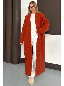 Uzun Salaş Triko Kiremit Hırka