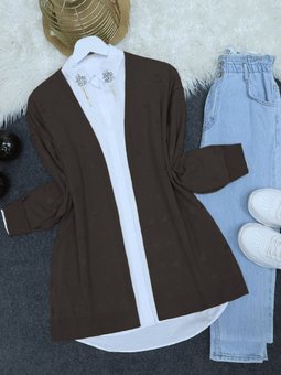 Ajurlu Araboy Triko K. Kahve Hırka