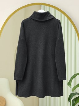 Balıkçı Yaka Yırtmaçlı Selanik Antrasit Tunik