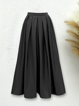 Beli Lastiki Piliseli Paraşüt Siyah Etek