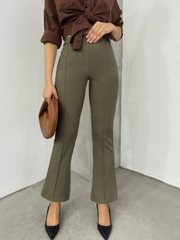 Beli Lastikli Likralı İspanyol Haki Pantolon