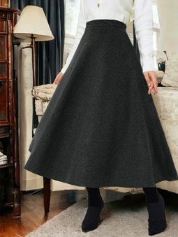 Fermuarlı Kaşe Çan Füme Etek