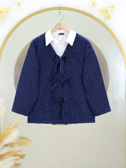 Laci Önü Bağlamalı Kırçıllı Kaşe Ceket