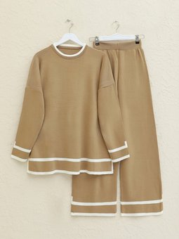 Manşetleri Şeritli İkili Triko Taba Takım