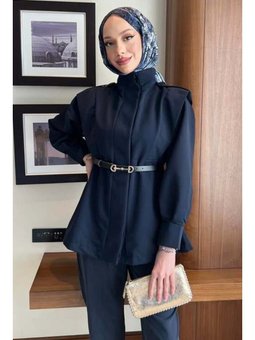 Omzu Apoletli Pensli Trenç Lacivert