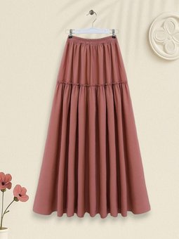 Parçalı Beli Lastikli Kraş Desen Paraşüt G.kurusu Etek