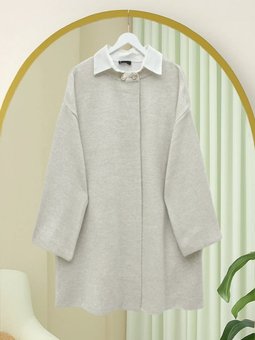 Taş Çift Düğmeli Salaş Triko Panço