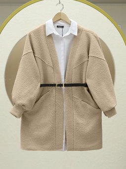 Vizon Cepli Balon Kol Oversize Buklet Ceket